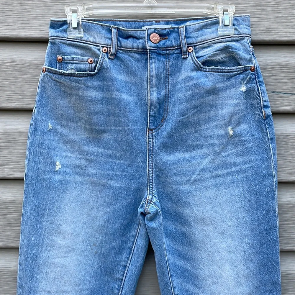 LOFT High-Rise Light Wash Boyfriend Jeans